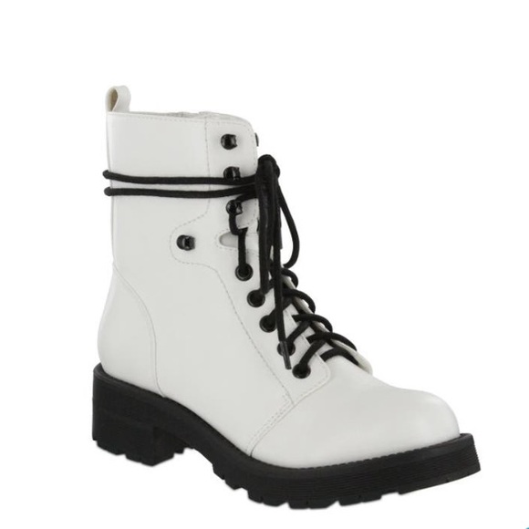 ❤️LAST NEW 8 Mia Indigo White Combat Boot - Picture 3 of 12